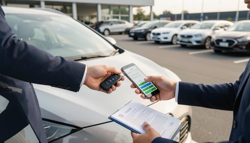 Transaction automobile sécurisée du paiement à la remise