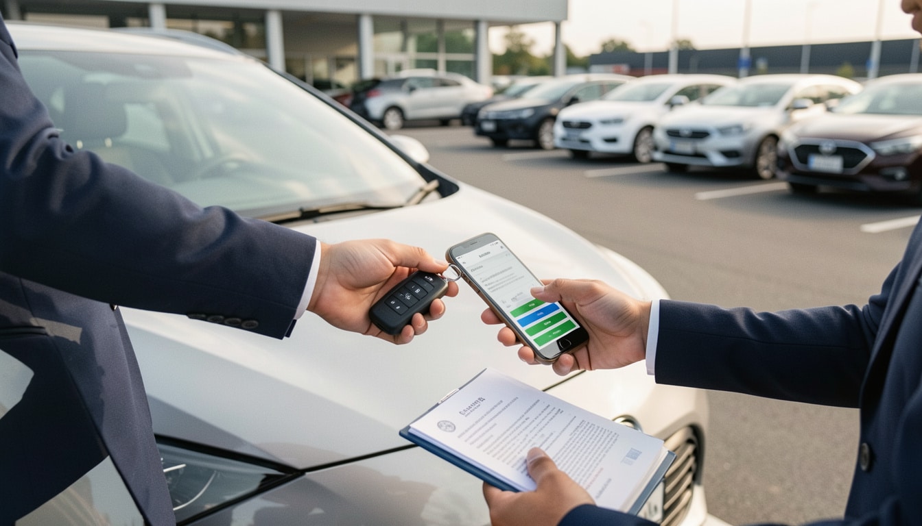 Transaction automobile sécurisée du paiement à la remise